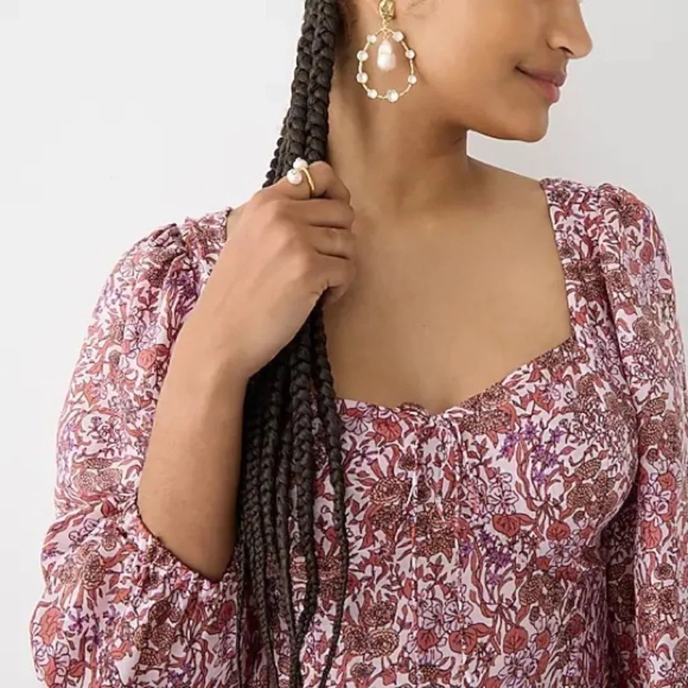 🌸 J. Crew Sweetheart long-sleeve midi dress in fête floral - Picture 2 of 5